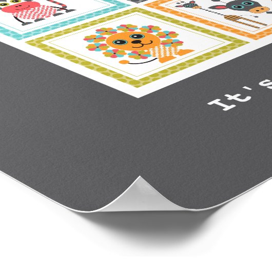 Poster van het moderne Oerwoud Safari Animals van  (Hoek)