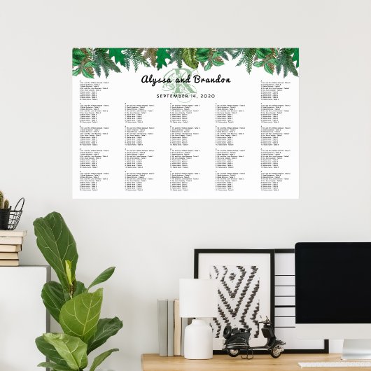 Poster van het monogrammed- van de bosgrafie (Thuiskantoor)