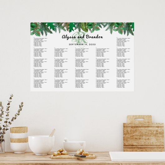 Poster van het monogrammed- van de bosgrafie (Keuken)