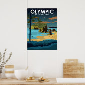 Poster van het Nationaal Park Vintage Travel (Keuken)