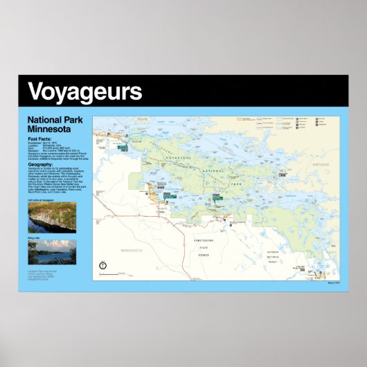 Poster van het nationaal park Voyageurs (Voorkant)