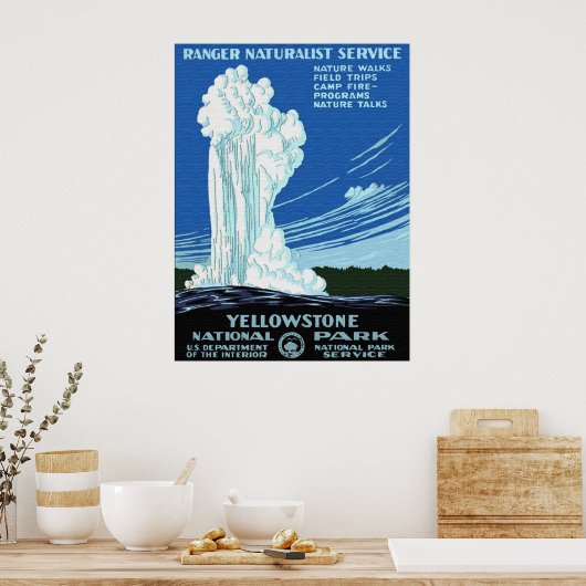 Poster van het nationale park van Yellowstone (Keuken)