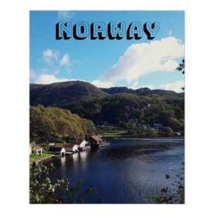 Poster van het Noorse landschap