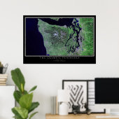 Poster van het Olympisch schiereiland Washington (Thuiskantoor)