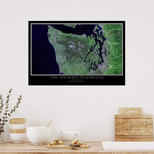 Poster van het Olympisch schiereiland Washington (Keuken)