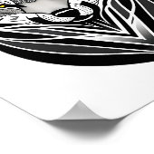 Poster van het ontwerp van de tribale Wolf Face (Hoek)