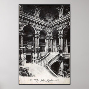  Poster van het Opera House Staircase te Parijs