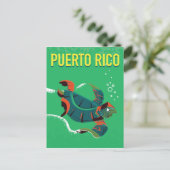 poster van het oud - reisjaar van puerto rico briefkaart (Staand voorkant)
