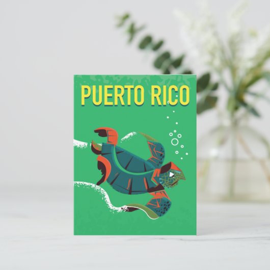 poster van het oud - reisjaar van puerto rico briefkaart (Staand voorkant)