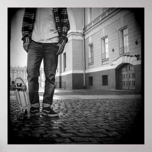 poster van het oude schoolbord van 90, Black & Whi (Voorkant)