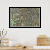 Poster van het Ozarks Missouri-satellietmeer (Keuken)