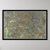 Poster van het Ozarks Missouri-satellietmeer (Voorkant)