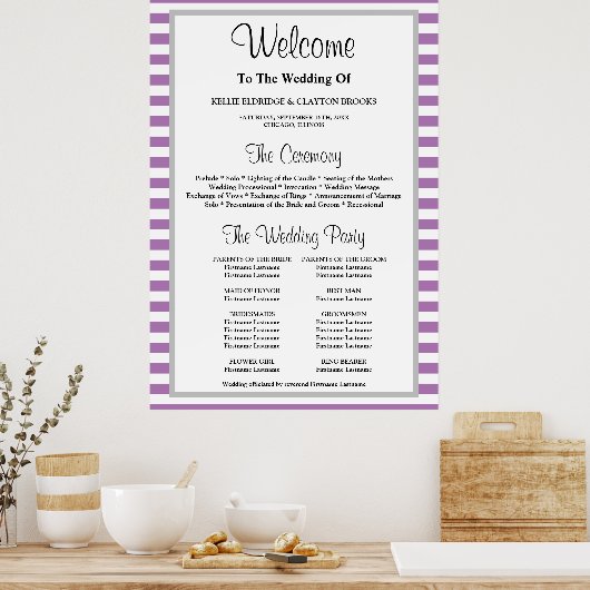 Poster van het Paarse/Witte Stripes-programma voor (Keuken)