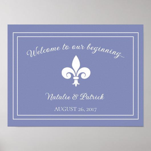 Poster van het Periwinkle Fleur de Lis Wedding (Voorkant)