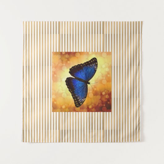 Poster van het prachtige blauwe Morpho Butterfly B Wandkleed (Voorkant (horizontaal))