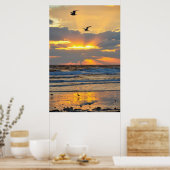 Poster van het prachtige Morning Beach Sunrise Sce (Keuken)