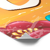 Poster van het reisstrand van de Cookeilanden Vint (Hoek)