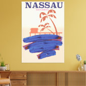 Poster van het reisstrand van Nassau Bahamas Canvas Afdruk (Insitu (Woonkamer))
