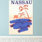 Poster van het reisstrand van Nassau Bahamas Canvas Afdruk (Insitu (Houten vloer))