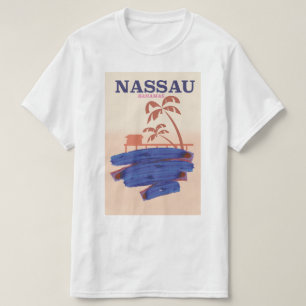 Poster van het reisstrand van Nassau Bahamas T-shirt