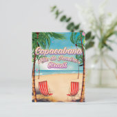 Poster van het reisstrand van Rio de Janeiro Briefkaart (Staand voorkant)