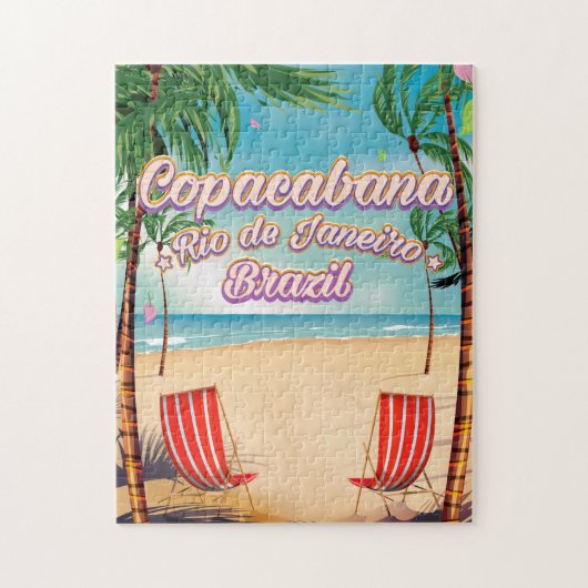 Poster van het reisstrand van Rio de Janeiro Legpuzzel (Verticaal)