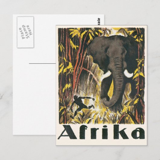 Poster van het Reizen van Afrika Briefkaart (Voorkant / Achterkant)