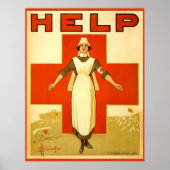 Poster van het Rode Kruis over de  Wereldoorlog op (Voorkant)
