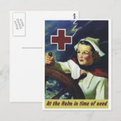 Poster van het Rode Kruis - Verpleegster bij de He Briefkaart (Voorkant / Achterkant)
