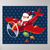 Poster van het Santa Flying Airplane (Voorkant)
