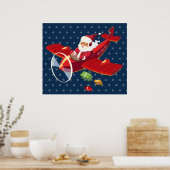 Poster van het Santa Flying Airplane (Keuken)