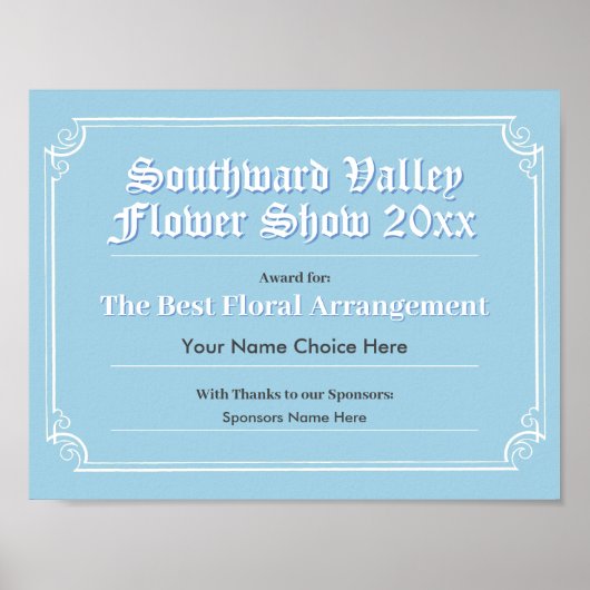 Poster van het Show-certificaat voor de ventilator (Voorkant)