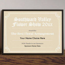 Poster van het Show-certificaat voor de ventilator