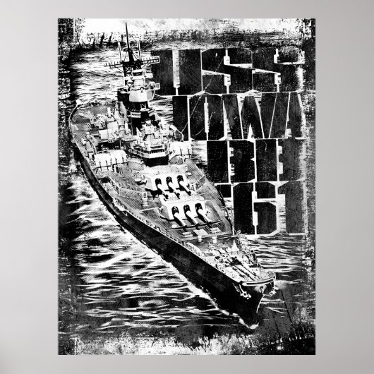 Poster van het slagschip Iowa (Voorkant)