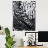 Poster van het slagschip Iowa (Thuiskantoor)