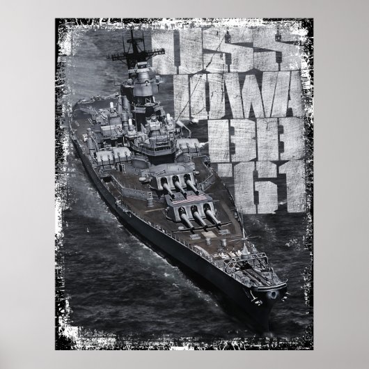 Poster van het slagschip Iowa (Voorkant)