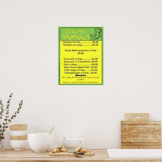 Poster van het speciale menu van vandaag - restaur (Keuken)
