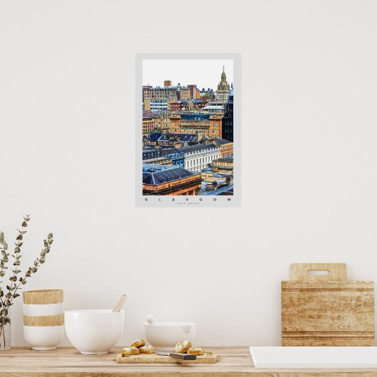 Poster van het stadscentrum van Glasgow (Keuken)