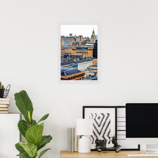 Poster van het stadscentrum van Glasgow (Thuiskantoor)
