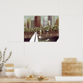 Poster van het stedelijk landschap (Keuken)