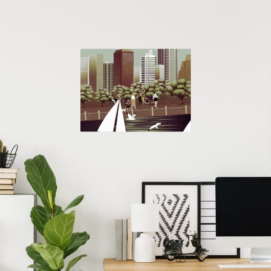 Poster van het stedelijk landschap (Thuiskantoor)