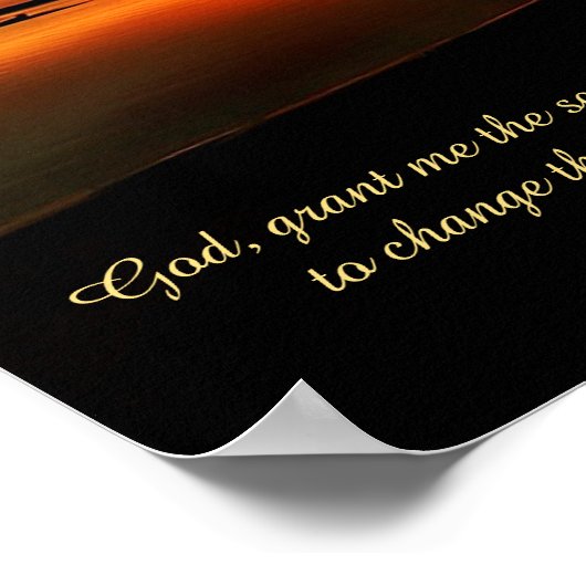 Poster van het strand sunset serenity gebed (Hoek)