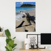 Poster van het strand van Antigua (Thuiskantoor)