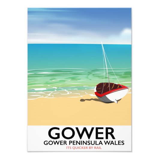 Poster van het strand van Gower Peninsula Wales (Voorkant)