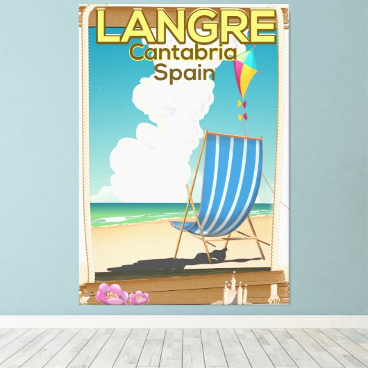 Poster van het strand van Langre, Cantabria, Spanj Canvas Afdruk (Insitu (Houten vloer))
