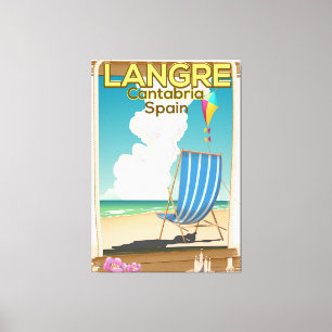 Poster van het strand van Langre, Cantabria, Spanj Canvas Afdruk