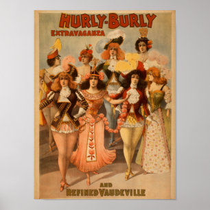 Poster van het theater van het heurly-Burly Extrav