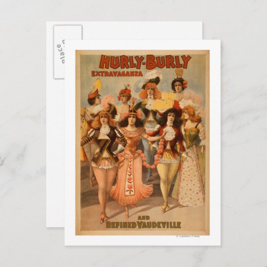 Poster van het theater van het heurly-Burly Extrav Briefkaart (Voorkant / Achterkant)