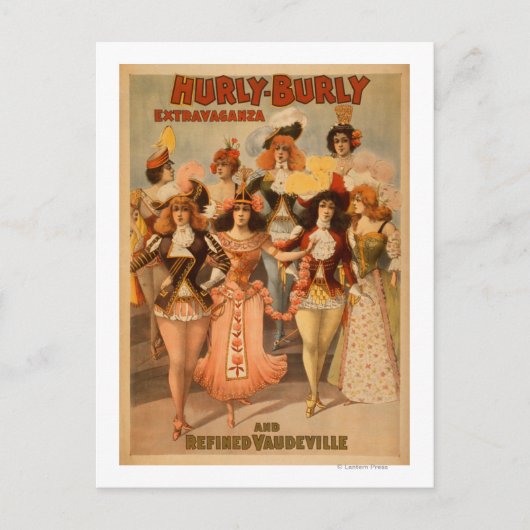 Poster van het theater van het heurly-Burly Extrav Briefkaart (Voorkant)