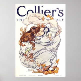 Poster van het Tijdschrift van Collier van 1908,